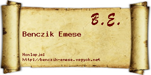 Benczik Emese névjegykártya