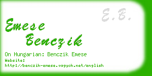 emese benczik business card